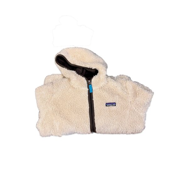Patagonia *EUC* Retro X Cardigan Fleece Medium Cream Full Zip jacket/coat w hood - Picture 3 of 10
